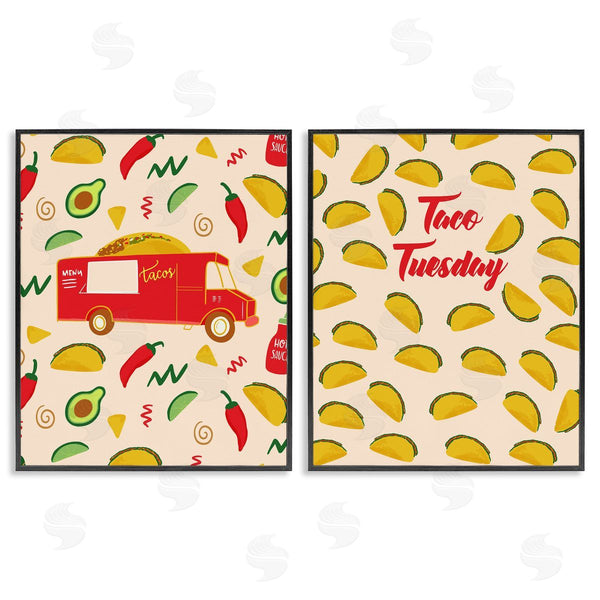 stupell industries Dina Riddle | Taco Tuesday and Truck Patterned