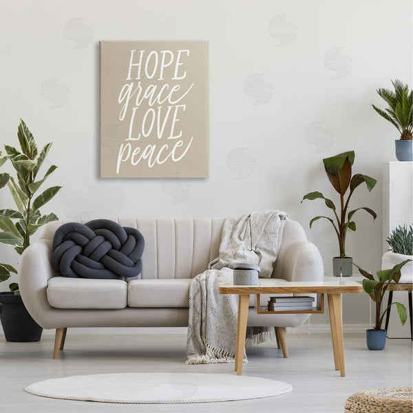Stupell Industries Doodles.Ink. | Hope Grace Love Peace Grainy Patterned Sign Wall Art