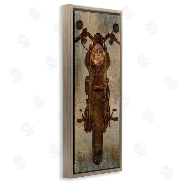 Stupell Industries Dylan Mattews | Motorcycle Silhouette Rustic Pattern Wall Art