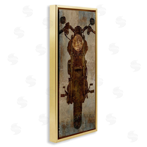 Stupell Industries Dylan Mattews | Motorcycle Silhouette Rustic Pattern Wall Art