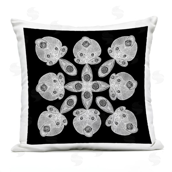 Stupell Industries El Perkin | Fractal Symmetry In Monochrome Throw Pillow
