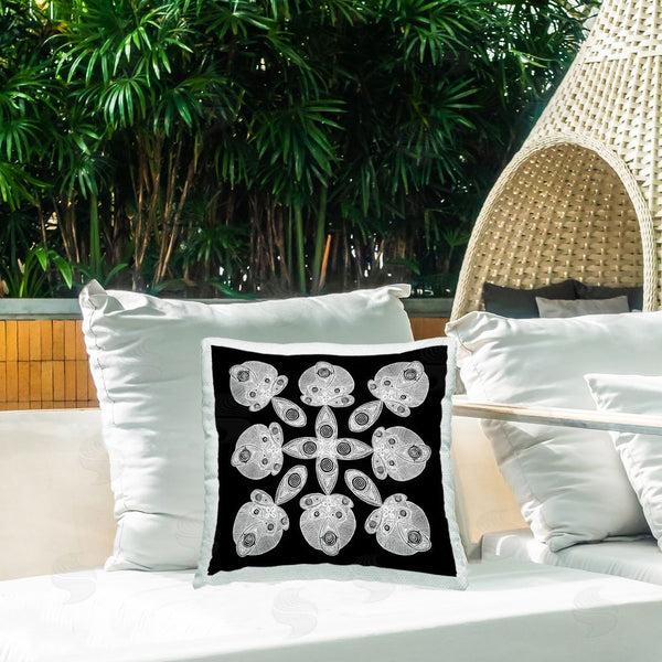 Stupell Industries El Perkin | Fractal Symmetry In Monochrome Throw Pillow