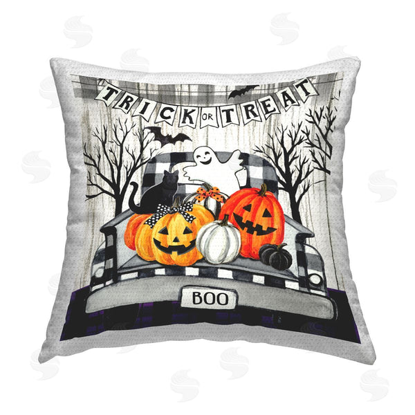 Stupell Industries Elena Vladykina | Halloween Filled Truck Printed Throw Pillow