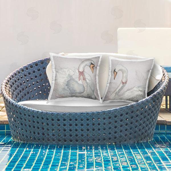 Stupell Industries Elizabeth Medley | Classic Swans With Bows Throw Pillow