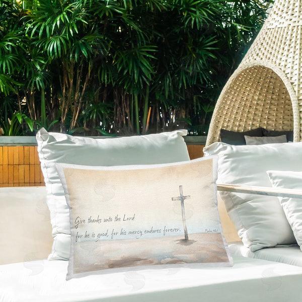 Stupell Industries Elizabeth Medley | His Mercy Endures Forever Printed Throw Pillow