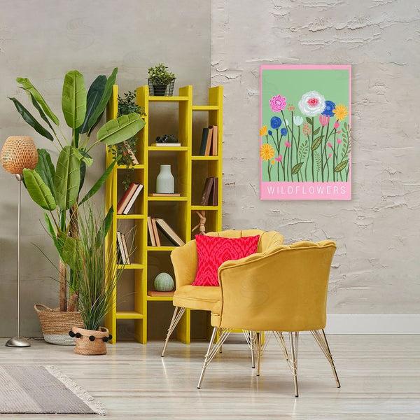 Stupell Industries Elizabeth Medley | Wild Flowers With Pink Border Wall Art
