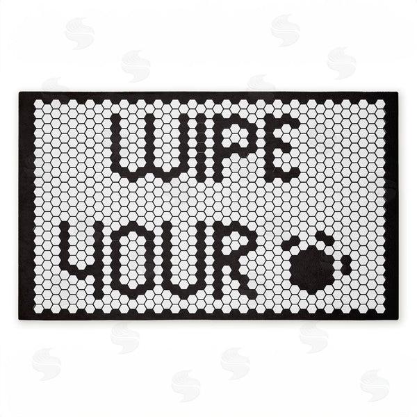 stupell industries Elizabeth Medley | Wipe Your Paws Mosaic Pattern Non-Woven Door Mat