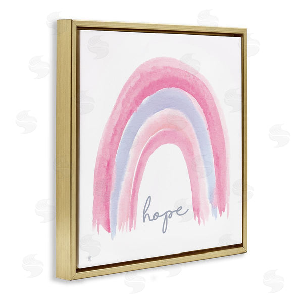 Stupell Industries Elizabeth Tyndall | Hope Watercolor Pink Purple Rainbow