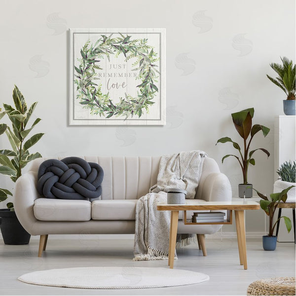 Stupell Industries Elizabeth Tyndall | Just Remember Love Phrase Botanical Wreath Border Wall Art