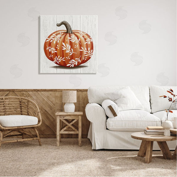 Stupell Industries Elizabeth Tyndall | Orange Fall Botanical Pumpkin Wall Art