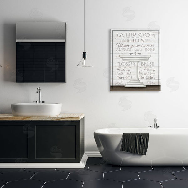 Stupell Industries Elizabeth Tyndall | Rustic Bathroom Rules Sink Wall Art