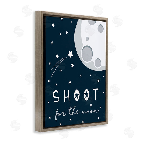 Stupell Industries Elizabeth Tyndall | Shoot For The Moon Sentiments Flying Stars Blue White Wall Art