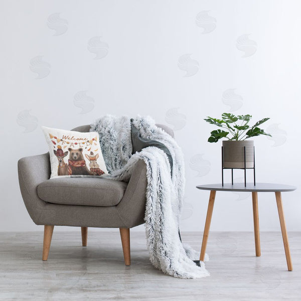 Stupell Industries Elizabeth Tyndall | Welcome Fall Woodland Animals Printed Throw Pillow