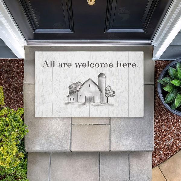Stupell Industries Emily Call | All Are Welcome Barn Non-Woven Door Mat