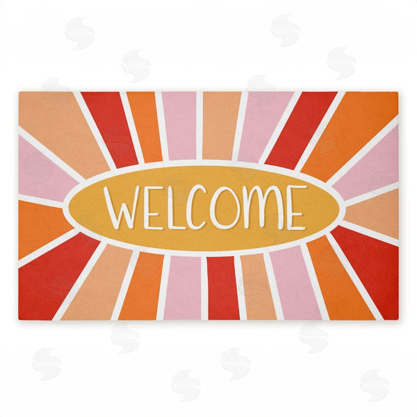 stupell industries Emily Cromwell | Bright Welcome Sunburst Non-Woven Door Mat