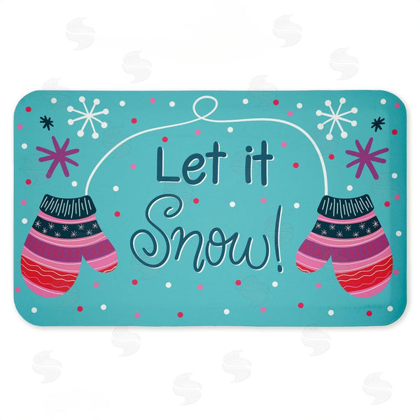 stupell industries Emily Cromwell | Winter Mittens Let It Snow Anti-Fatigue Mat