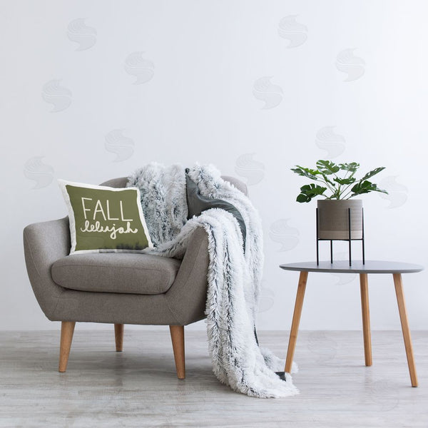 Stupell Industries Emily Dumas | Fall-lelujah Green Phrase Printed Throw Pillow