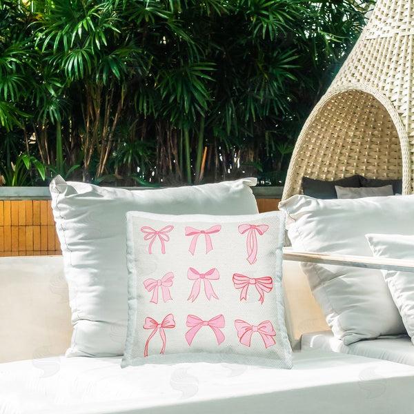 Stupell Industries Emily Navas | Pink Coquette Bow Arrangement Throw Pillow