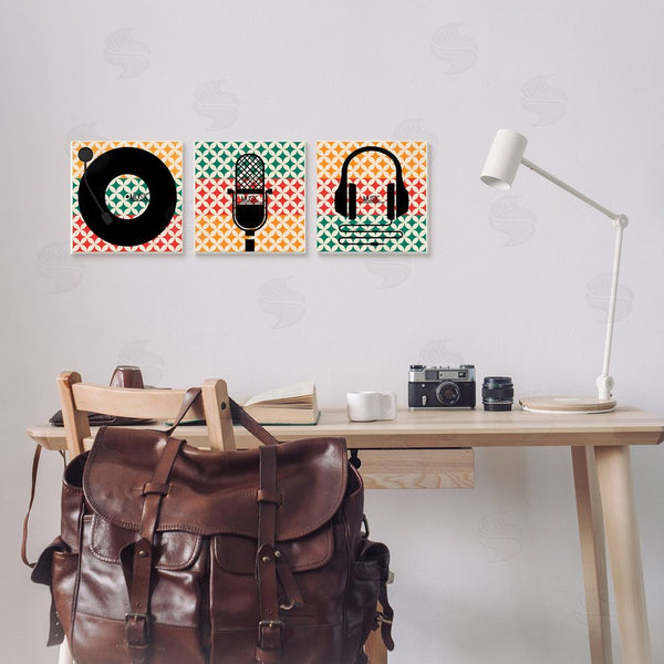 Stupell Industries Enrique Rodriguez | Iconic Music Symbols Geometric Pattern Wall Art