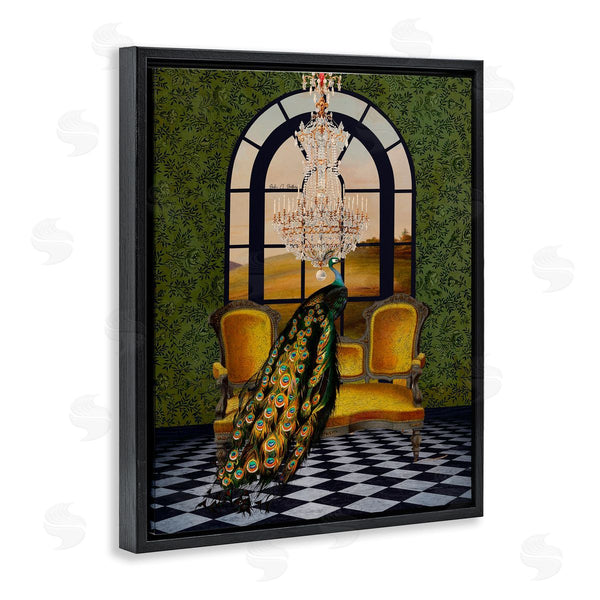 Stupell Industries Erika C. Brothers | Fancy Peacock & Chandelier