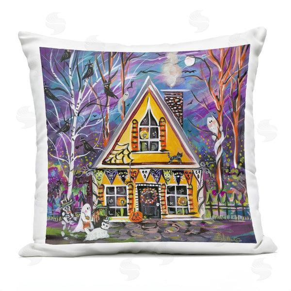 Stupell Industries Estelle Grengs | Costume Party Halloween House Printed Throw Pillow