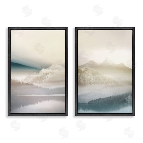 Stupell Industries Gemma Bardot | Mountain Peaks & Neutral Lake