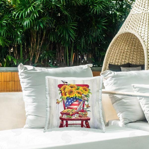 Stupell Industries Geoff Allen | Patriot Porch Still Life Printed Throw Pillow