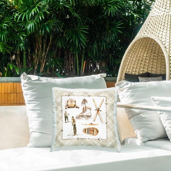 Stupell Industries Geoff Allen | Winter Skiing Sports Printed Throw Pillow