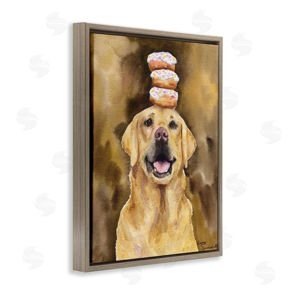 Stupell Industries George Dyachenko | Happy Golden Retriever With Donuts Wall Art