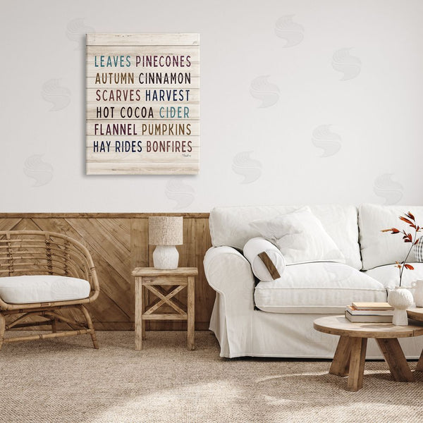 Stupell Industries Gigi Louise | Rustic Autumn Activity List Grainy Pattern Seasonal Sign Wall Art