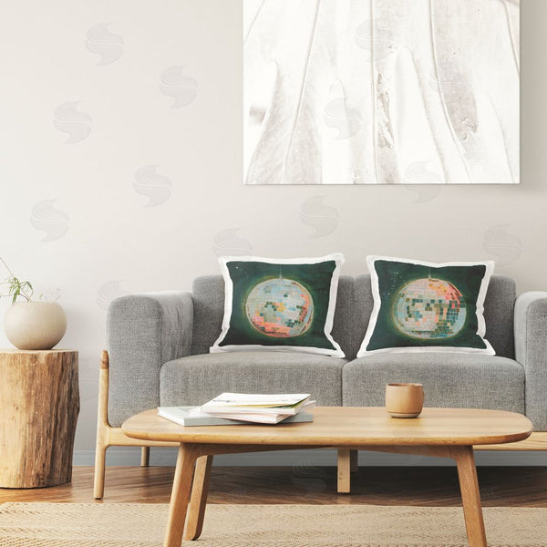 Stupell Industries Grace Popp | Disco Balls With Vivid Hues Printed Throw Pillow Set