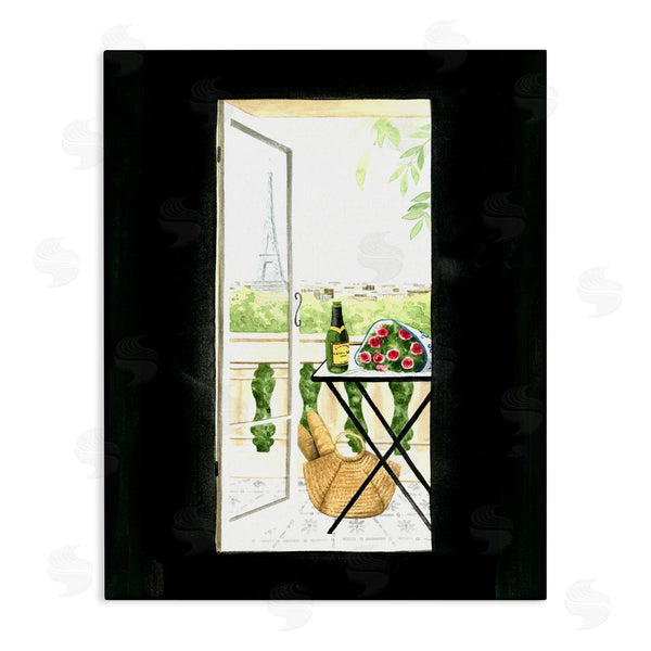 stupell industries Grace Popp | Parisian Room Entryway Classic European Balcony Opening Wall Art