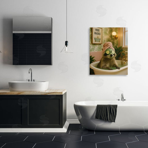 Stupell Industries Grotto Studios | Raccoon Spa Day Bath