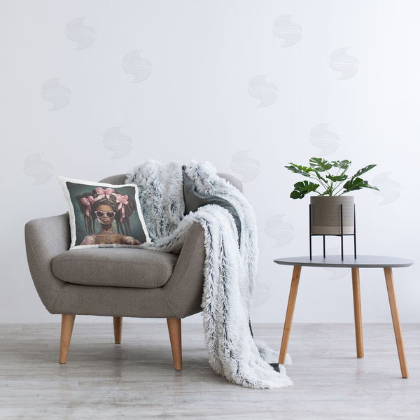 Stupell Industries Grotto Studios | Rococo Woman With Bows Throw Pillow