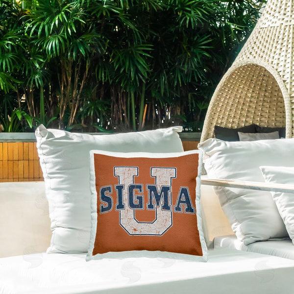 Stupell Industries Grotto Studios | Sigma University On Brown Throw Pillow