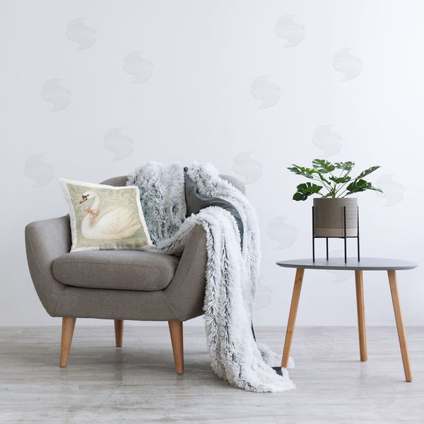 Stupell Industries Grotto Studios | Vintage Leaves Swan Throw Pillow