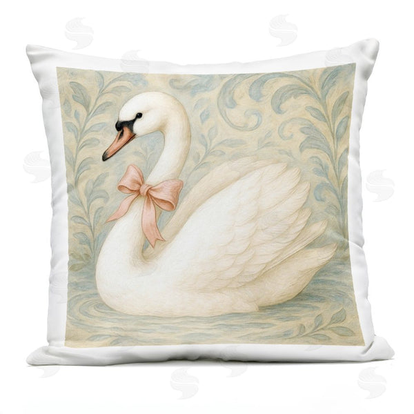 Stupell Industries Grotto Studios | Vintage Leaves Swan Throw Pillow