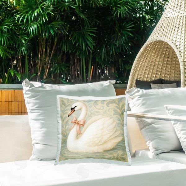 Stupell Industries Grotto Studios | Vintage Leaves Swan Throw Pillow