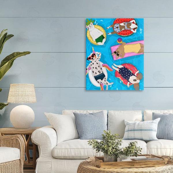 Stupell Industries Hanna Melin | Summer Sunbathing Dogs