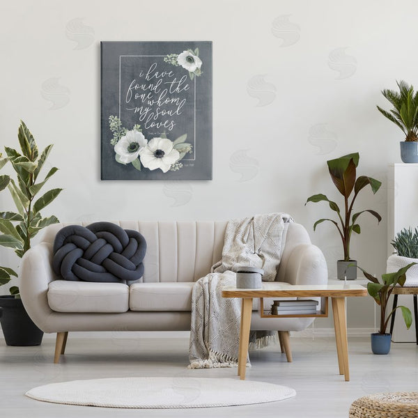 Stupell Industries House Fenway | Whom My Soul Loves 3:4 Rustic White Poppy Florals Wall Art