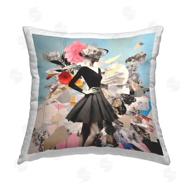 stupell industries Irena Orlov | Surreal Fashion Collage Printed Throw Pillow
