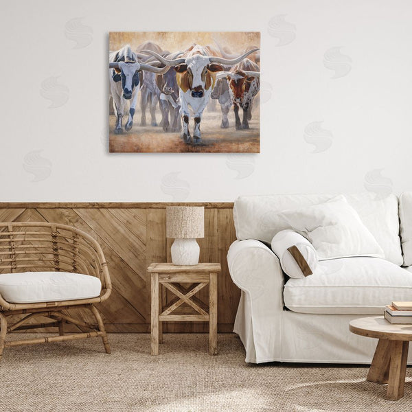 Stupell Industries James Corwin | Trotting Longhorn Cattle Wall Art