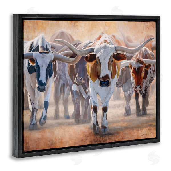 Stupell Industries James Corwin | Trotting Longhorn Cattle Wall Art