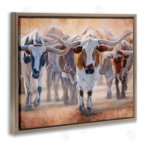Stupell Industries James Corwin | Trotting Longhorn Cattle Wall Art