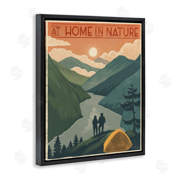 Stupell Industries Janelle Penner | At Home In Nature Phrase Camping Tent Mountains Wall Art