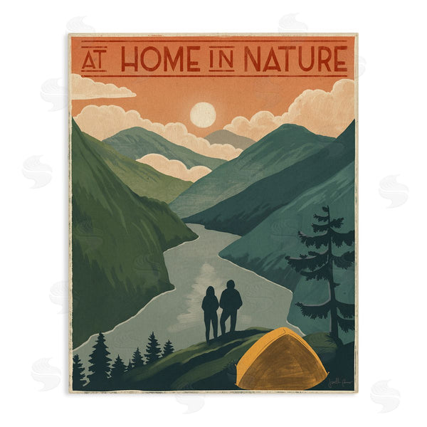 stupell industries Janelle Penner | At Home In Nature Phrase Camping Tent Mountains Wall Art