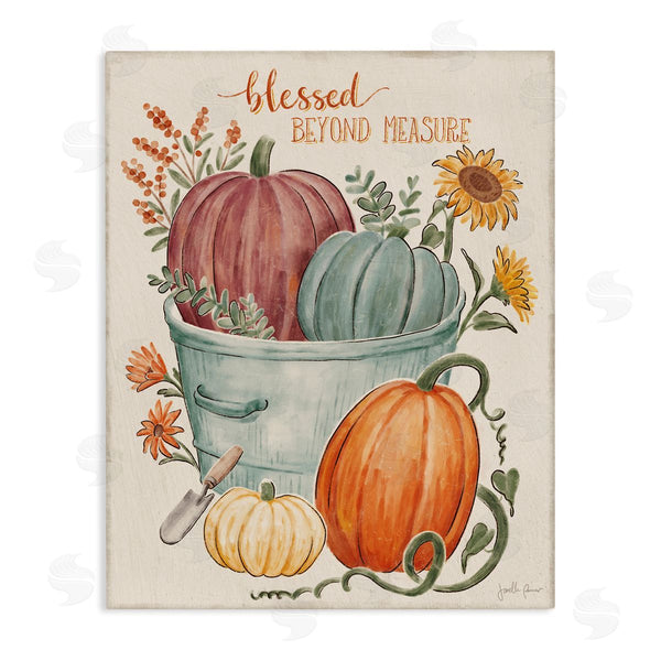 stupell industries Janelle Penner | Blessed Beyond Measure Pumpkin Plants Fall Harvest Wall Art