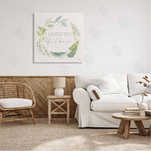 Stupell Industries Janelle Penner | Love You Before I Knew You Phrase Green Leaves Wall Art