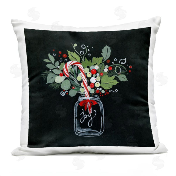 Stupell Industries Janet Tava | Joy Candy Cane Jar Printed Throw Pillow