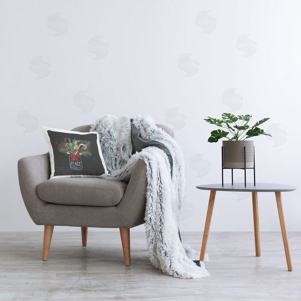 Stupell Industries Janet Tava | Peace Candy Cane Jar Printed Throw Pillow